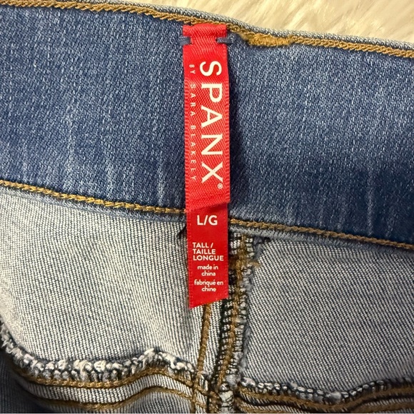 SPANX Skinny Pull On Jeans Light Wash Size L Tall 12/14 Style 20275T - Picture 6 of 10